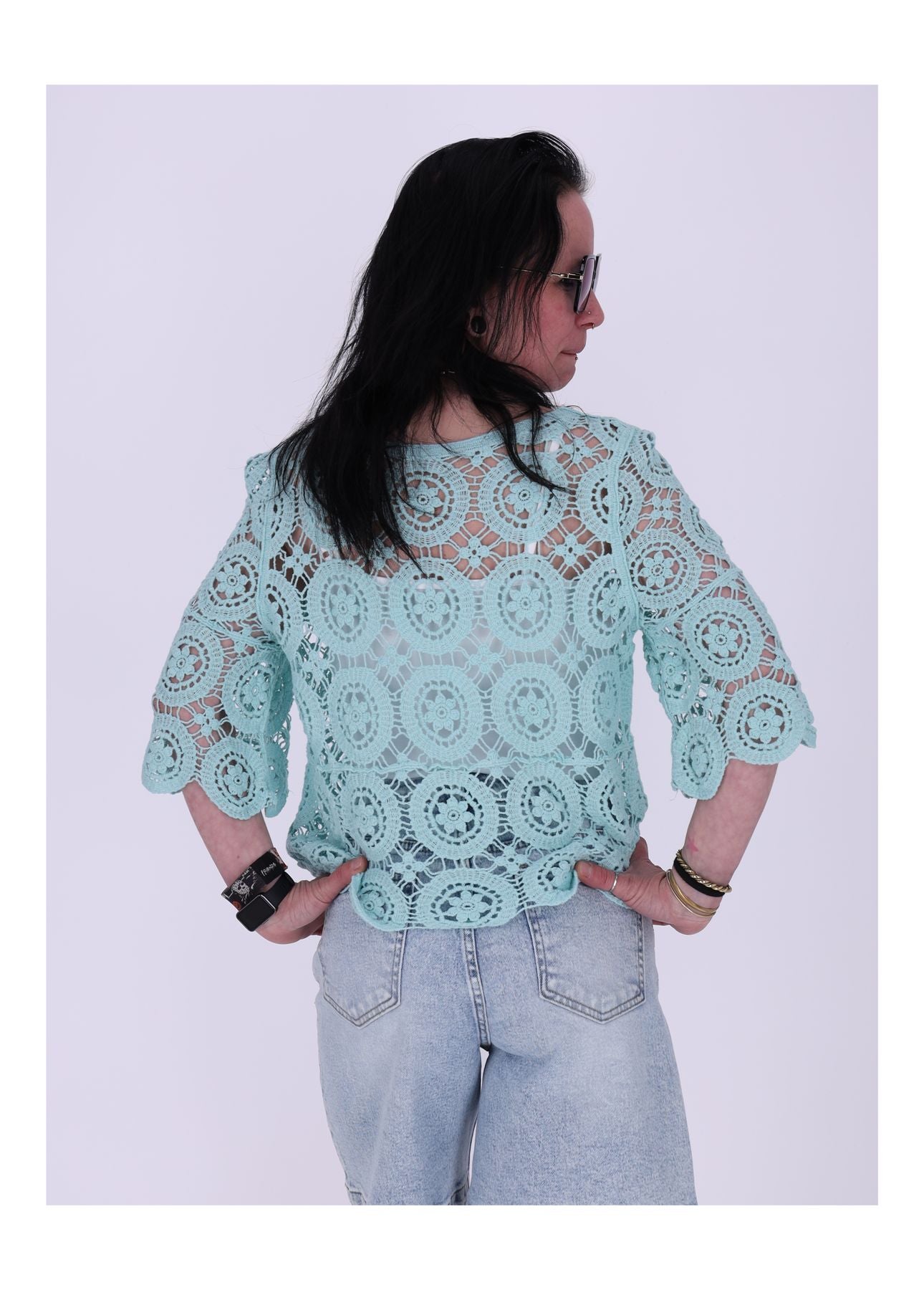 T-Shirt Damen Häkel 1/2 Arm