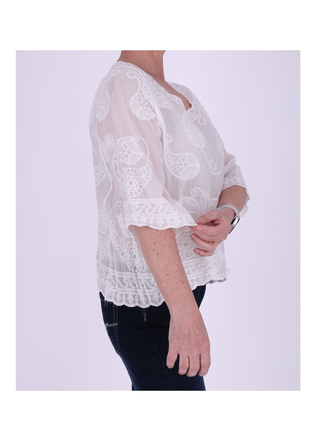 T-Shirt Damen Stickerei