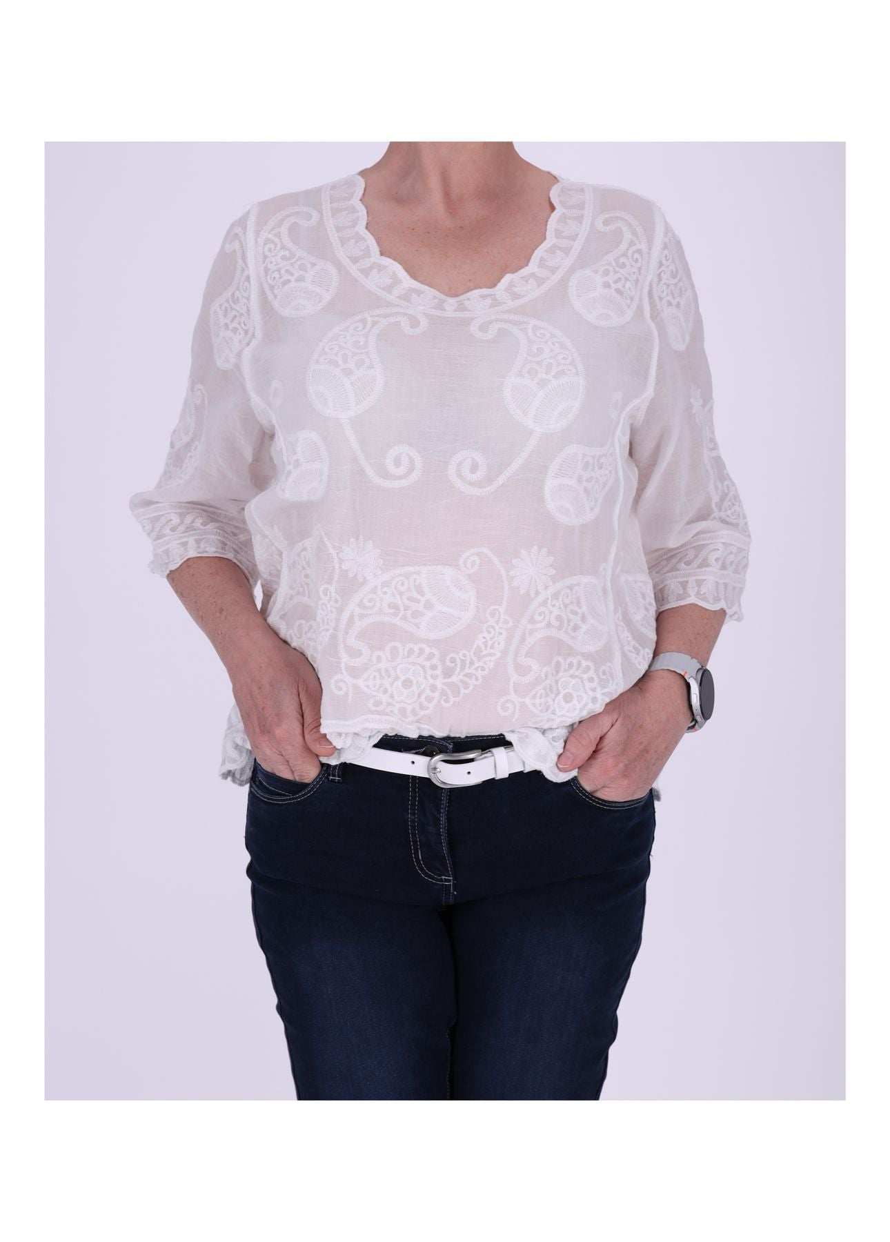 T-Shirt Damen Stickerei