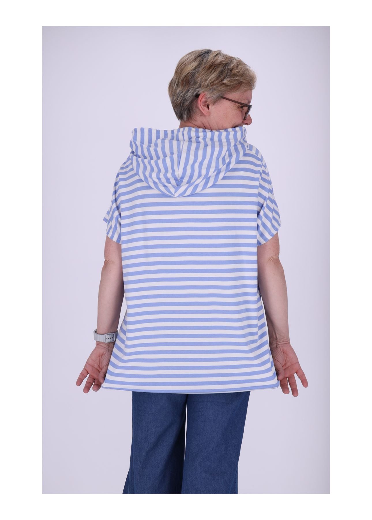 T-Shirt Damen Ringel Kapuze