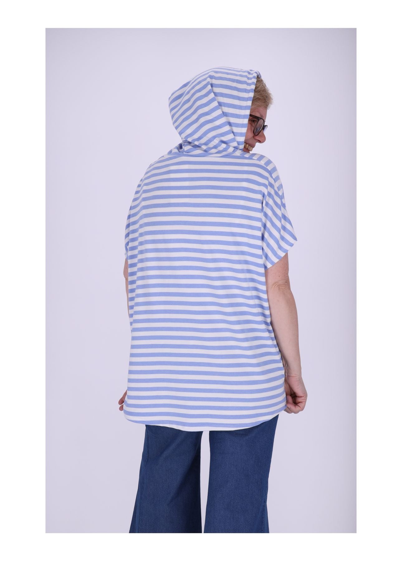 T-Shirt Damen Ringel Kapuze