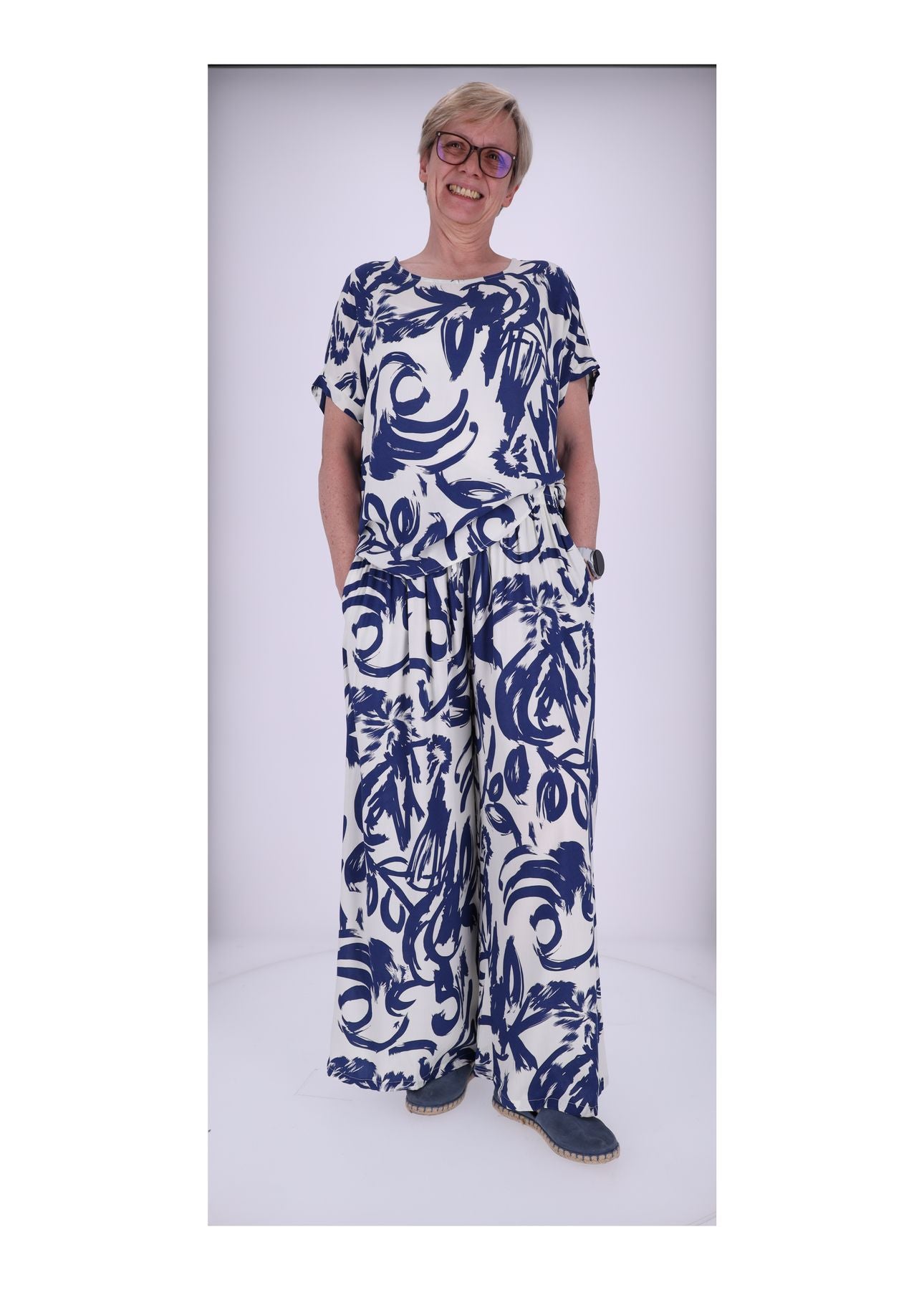Schlupfhose Damen Print Floral