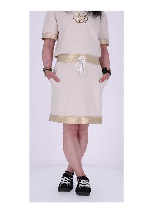 Sweatrock kurz Gold Applikationen