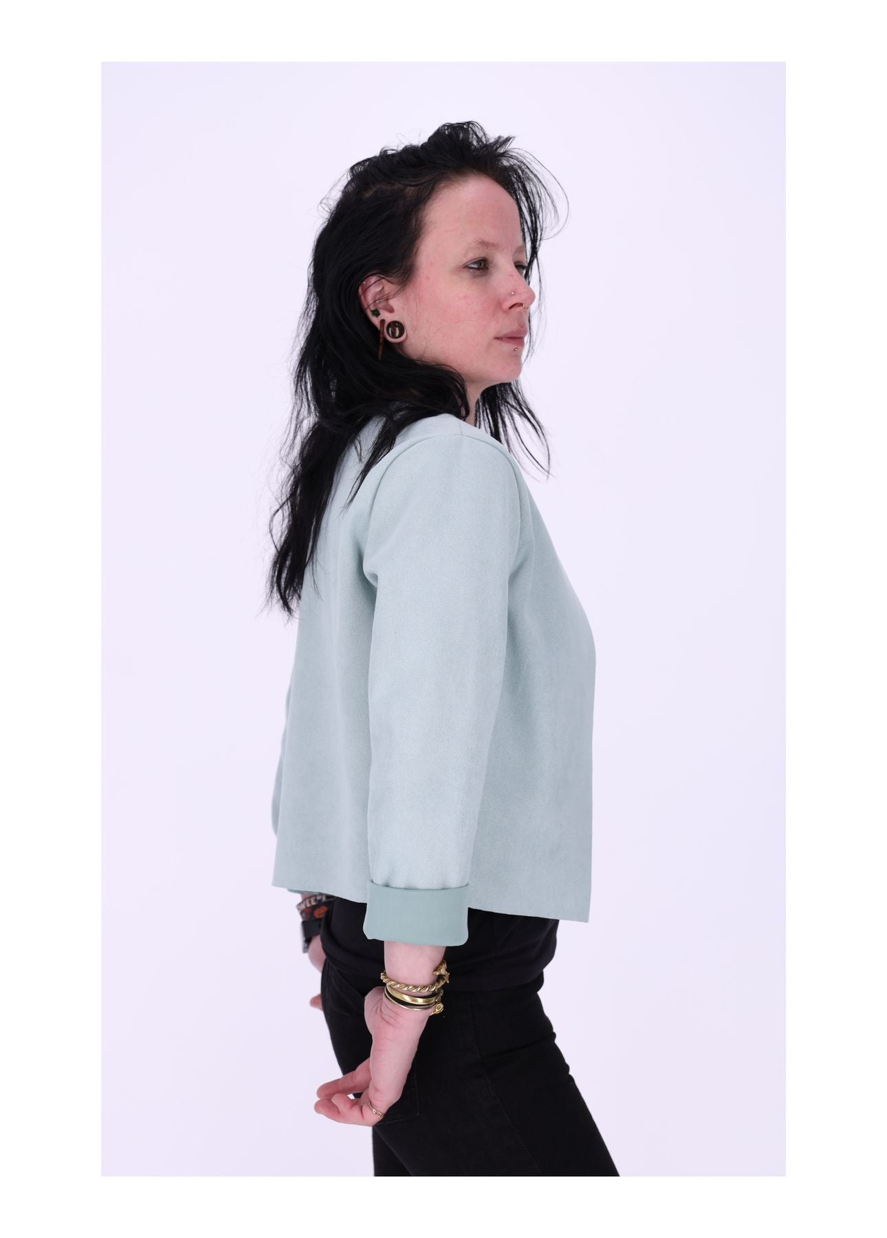 Bolero Damen Velourlederoptik