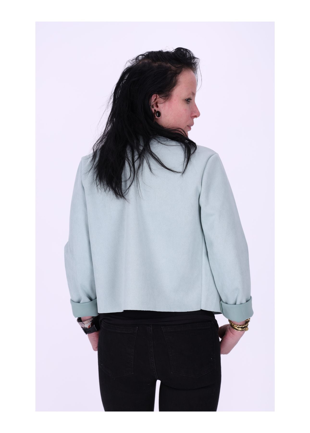Bolero Damen Velourlederoptik