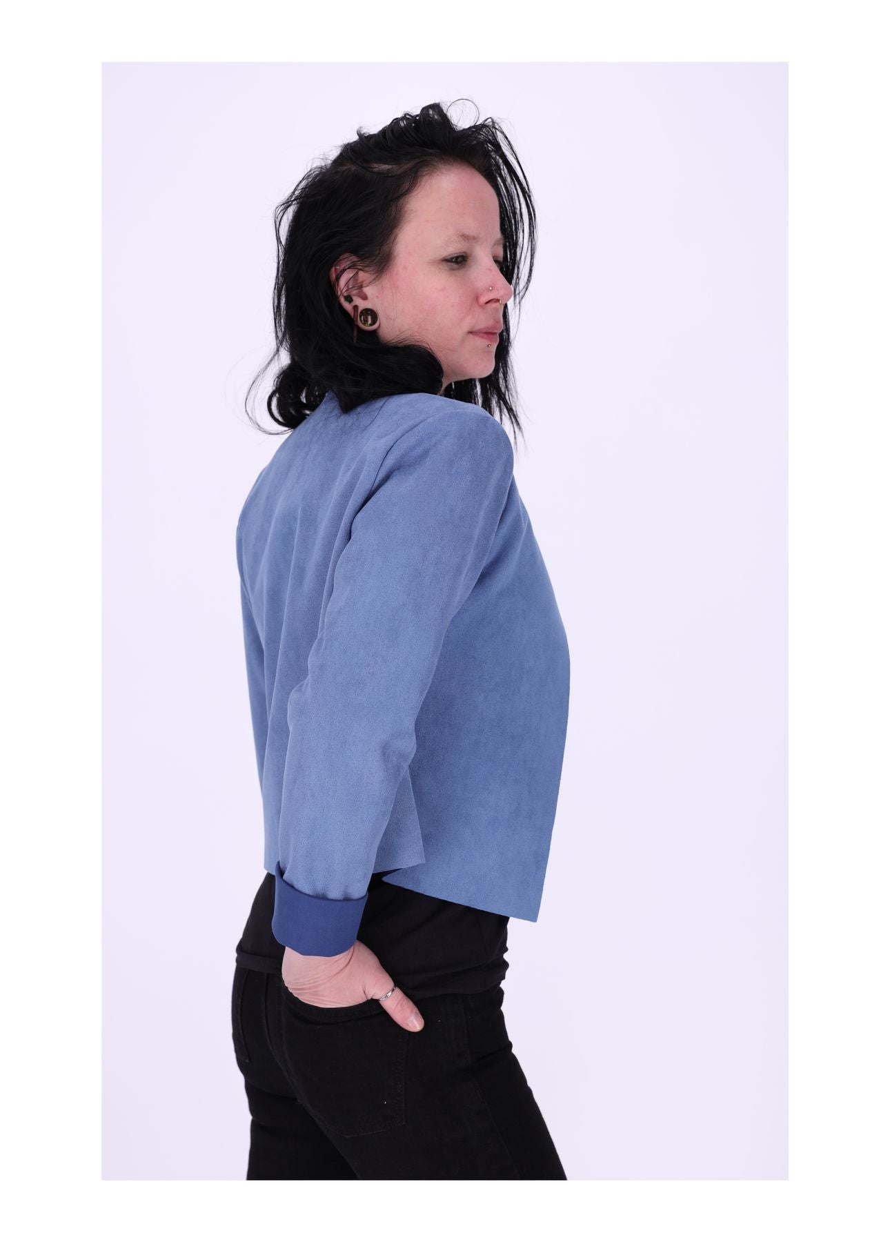 Bolero Damen Velourlederoptik