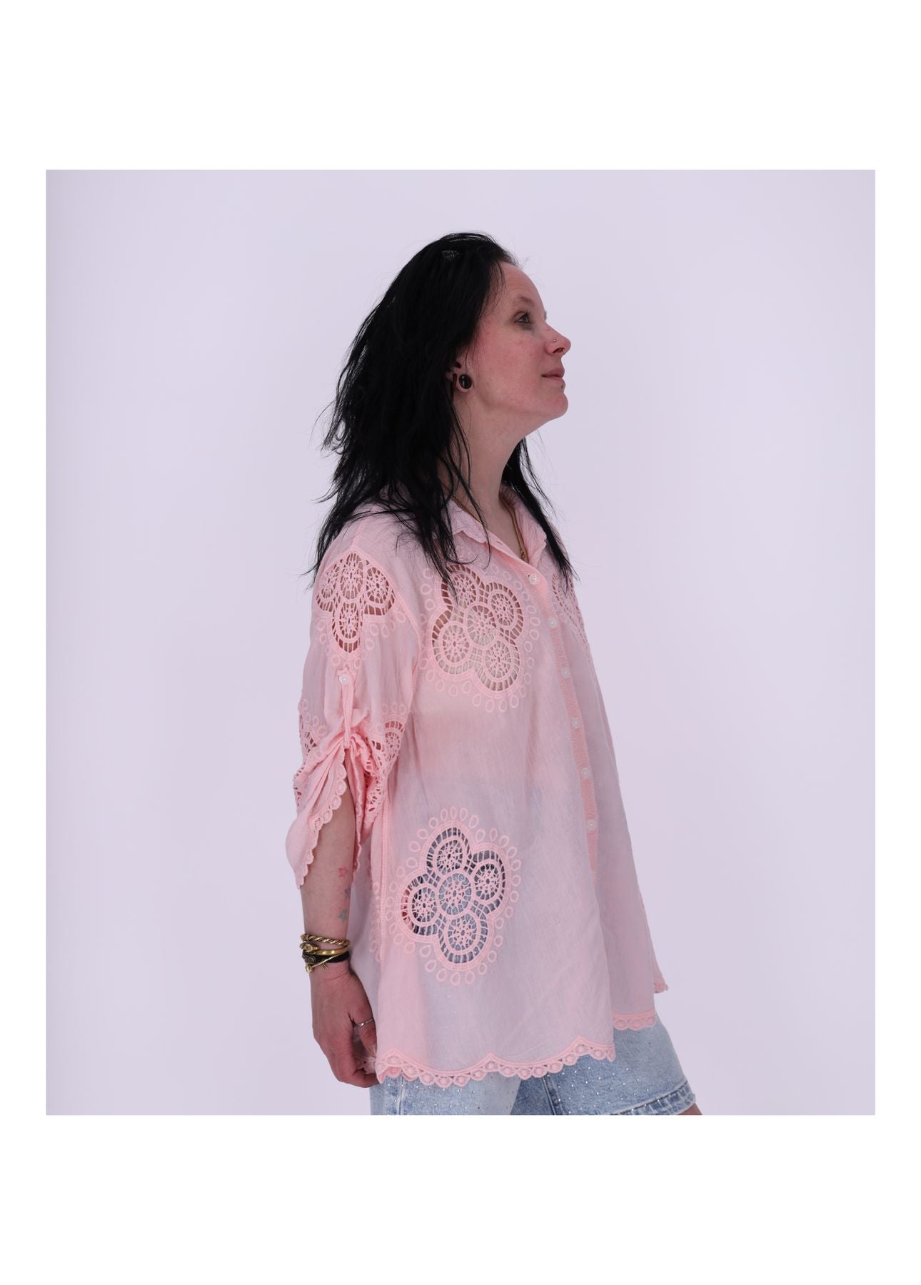 Bluse Lochmuster 1/2 Arm