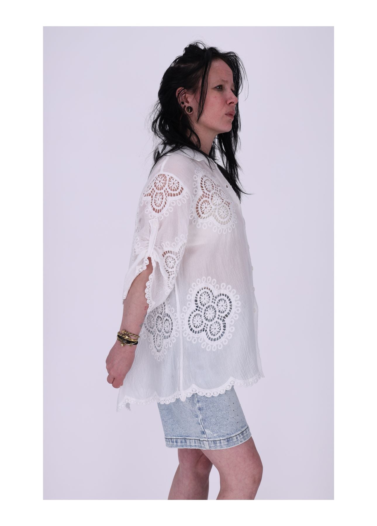 Bluse Lochmuster 1/2 Arm