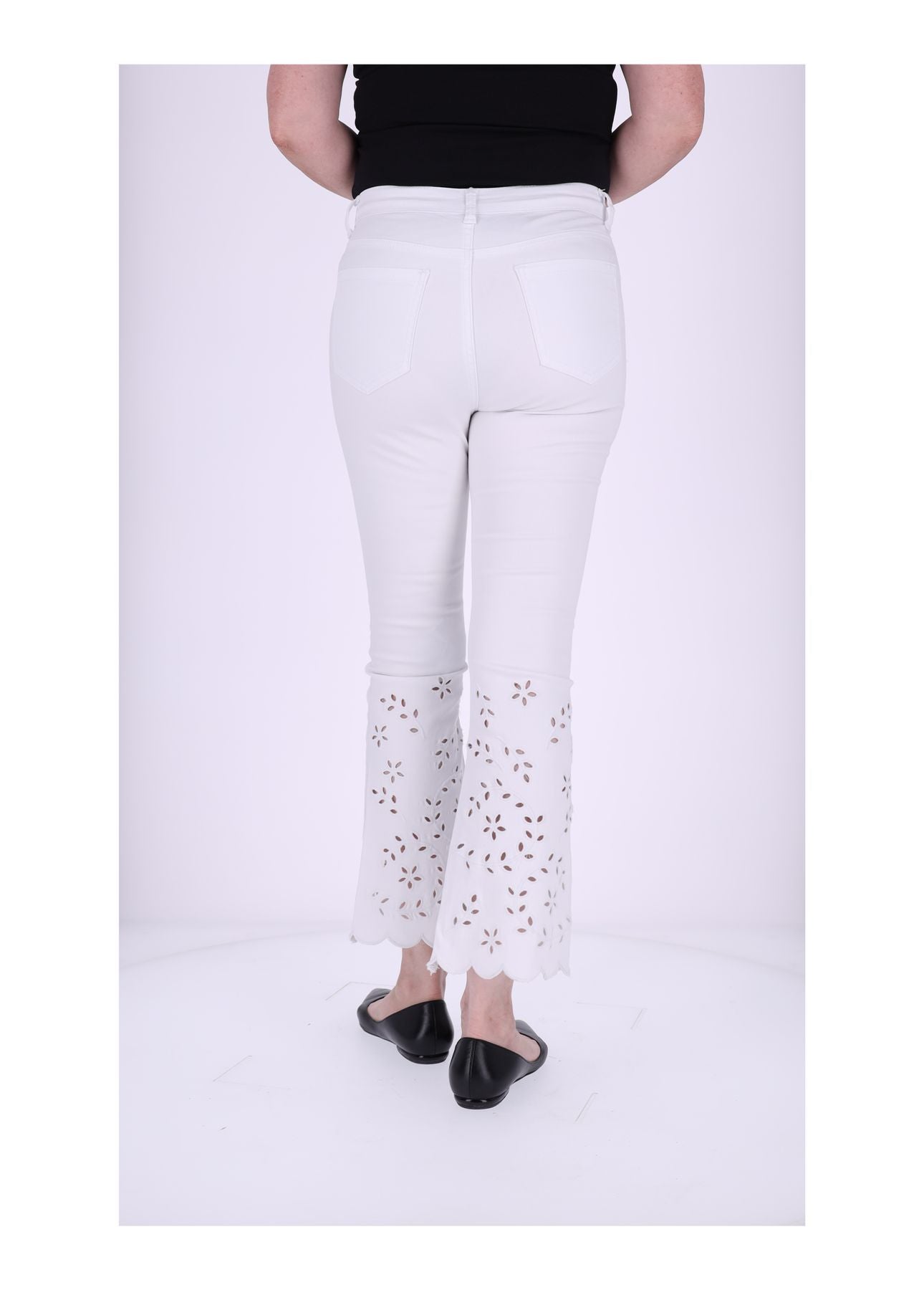 7/8 Hose Damen Lochstickerei