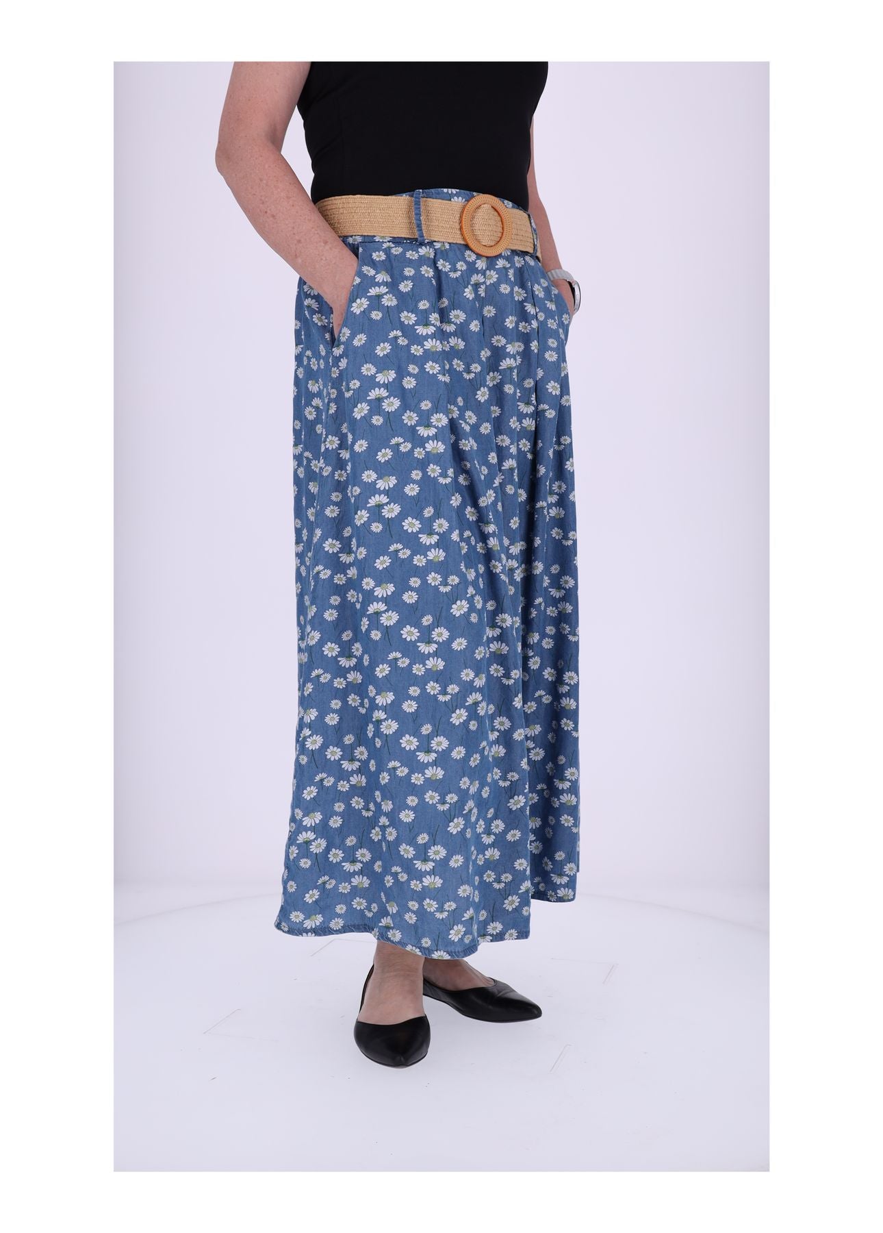 Rock Jeansoptik Streublumen
