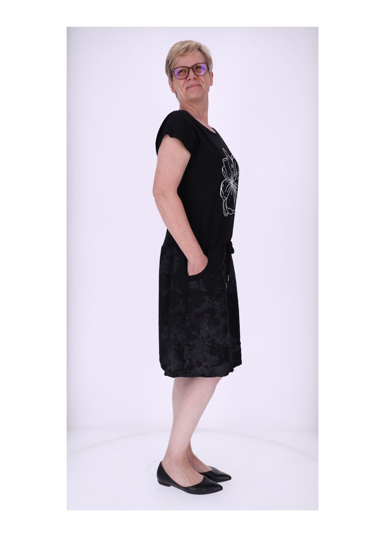 Damen Sweatkleid Rock Marmoriert