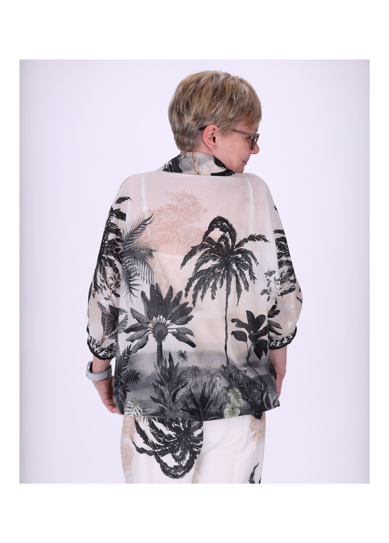 Bluse Damen Print Tunnelzug