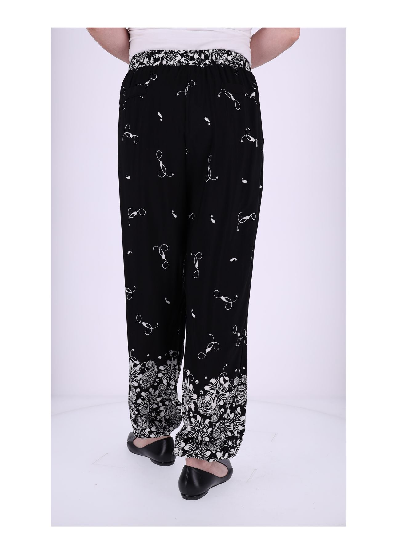 Schlupfhose Damen Print Floral Gummizug am Bein