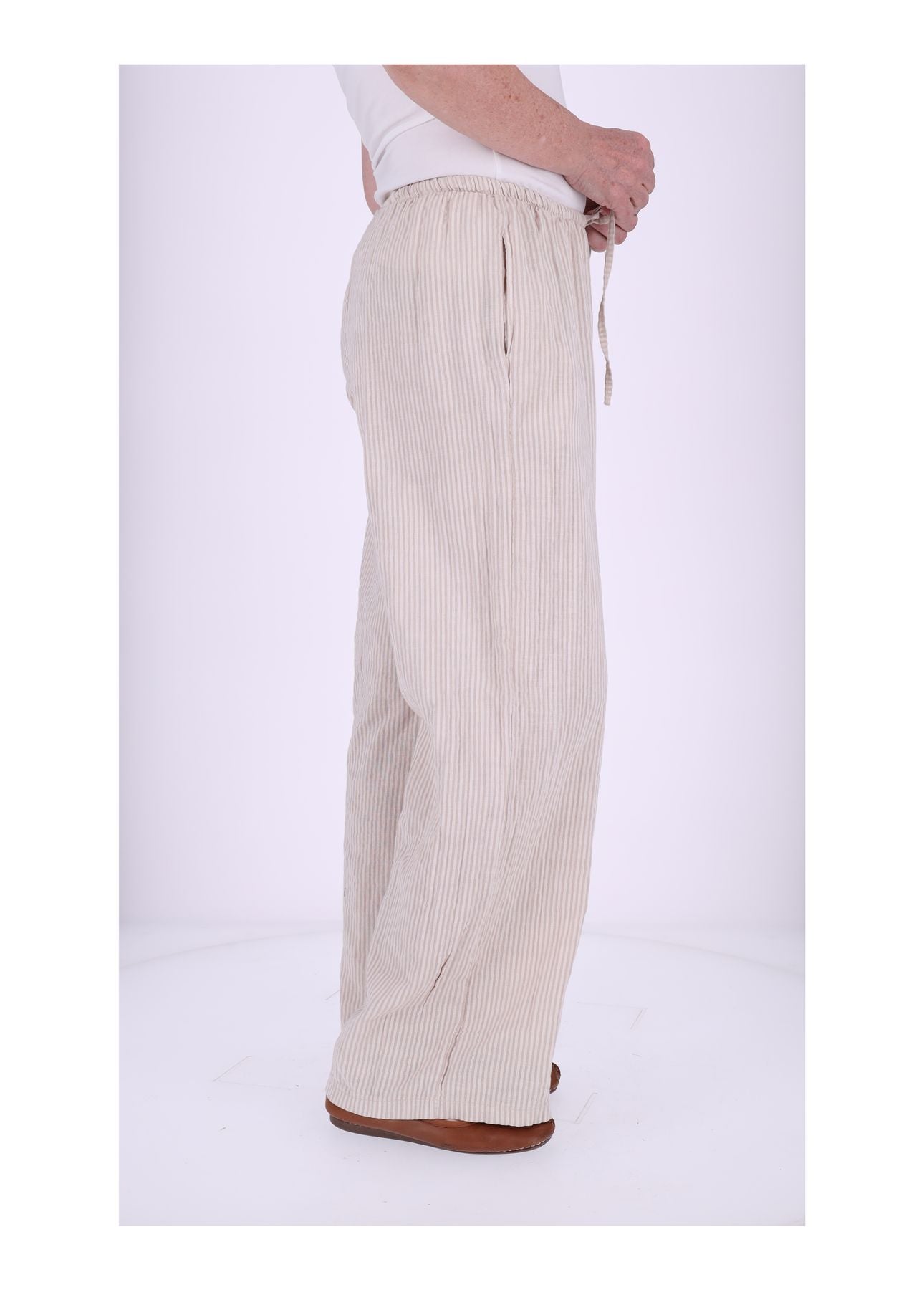 Leinenschlupfhose Damen Streifen