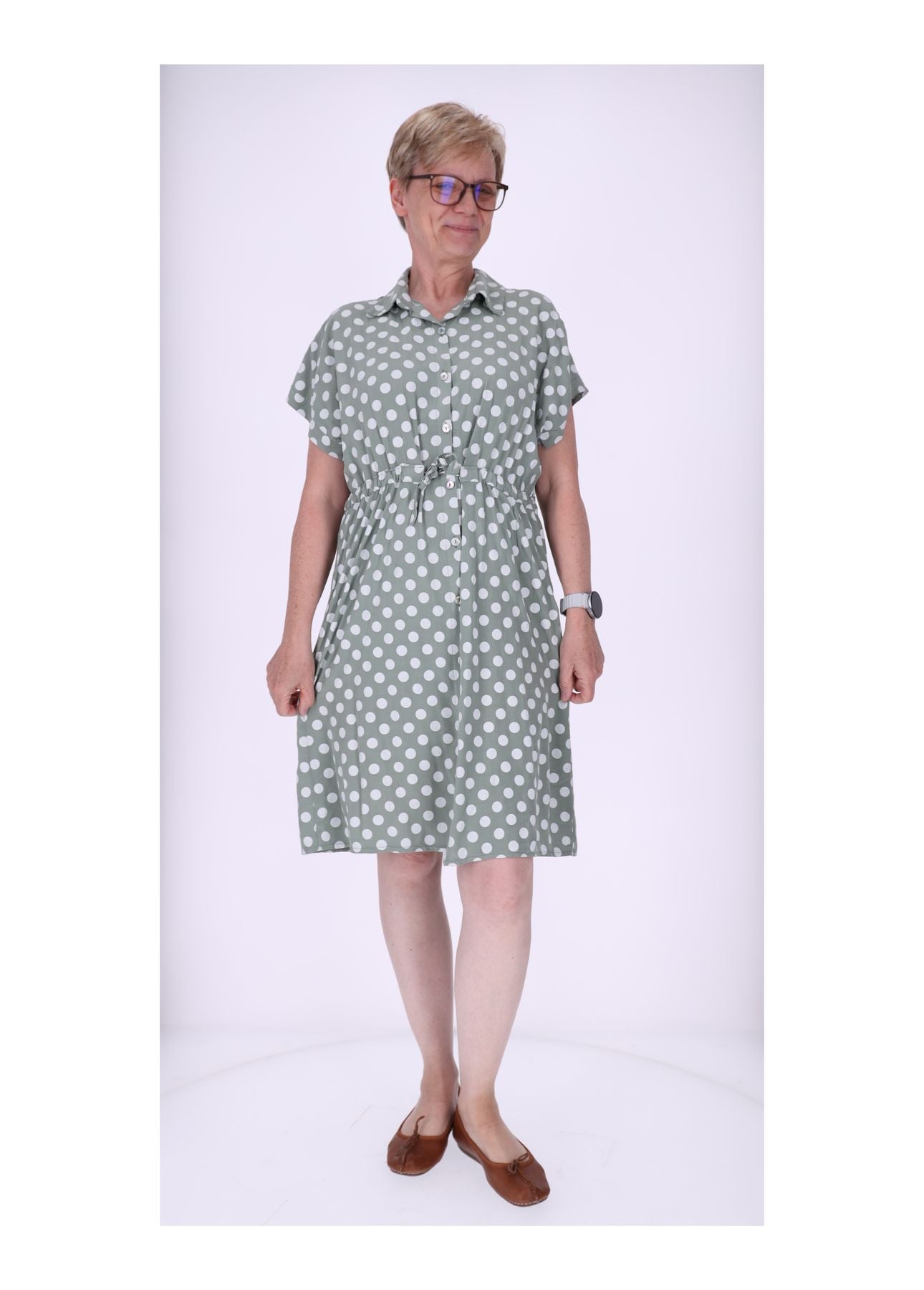 Kleid Punkte Tunnelzug