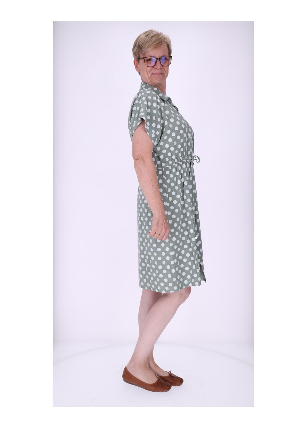 Kleid Punkte Tunnelzug