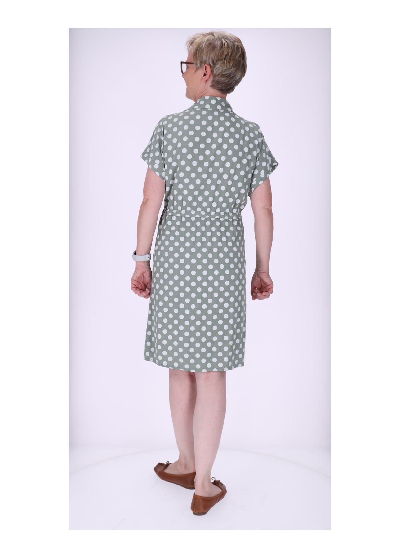 Kleid Punkte Tunnelzug
