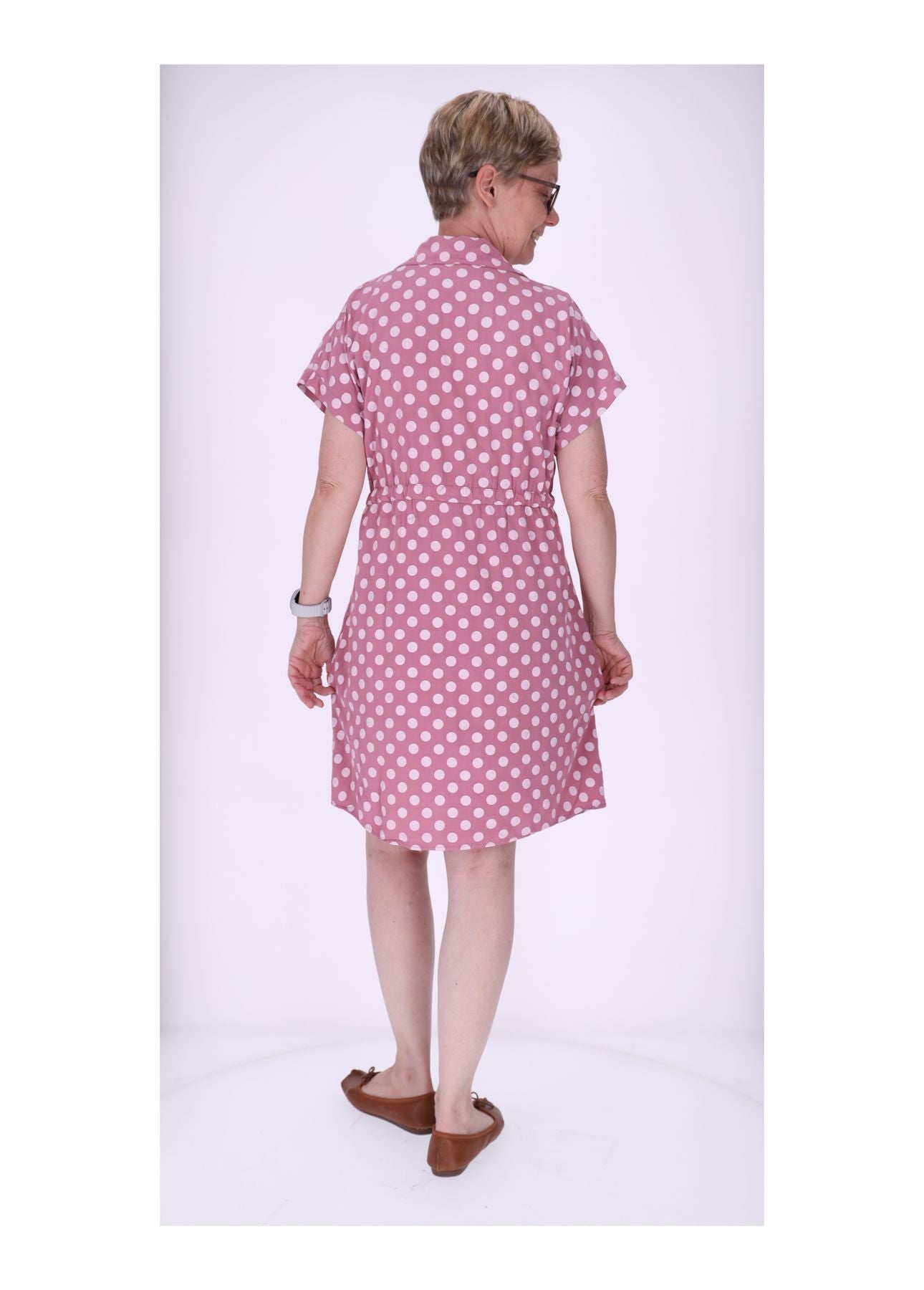 Kleid Punkte Tunnelzug