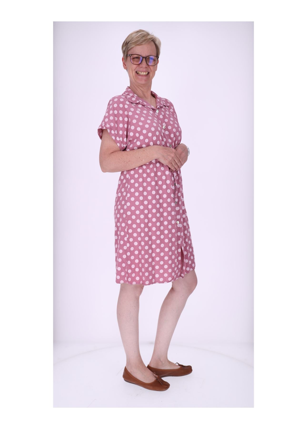 Kleid Punkte Tunnelzug