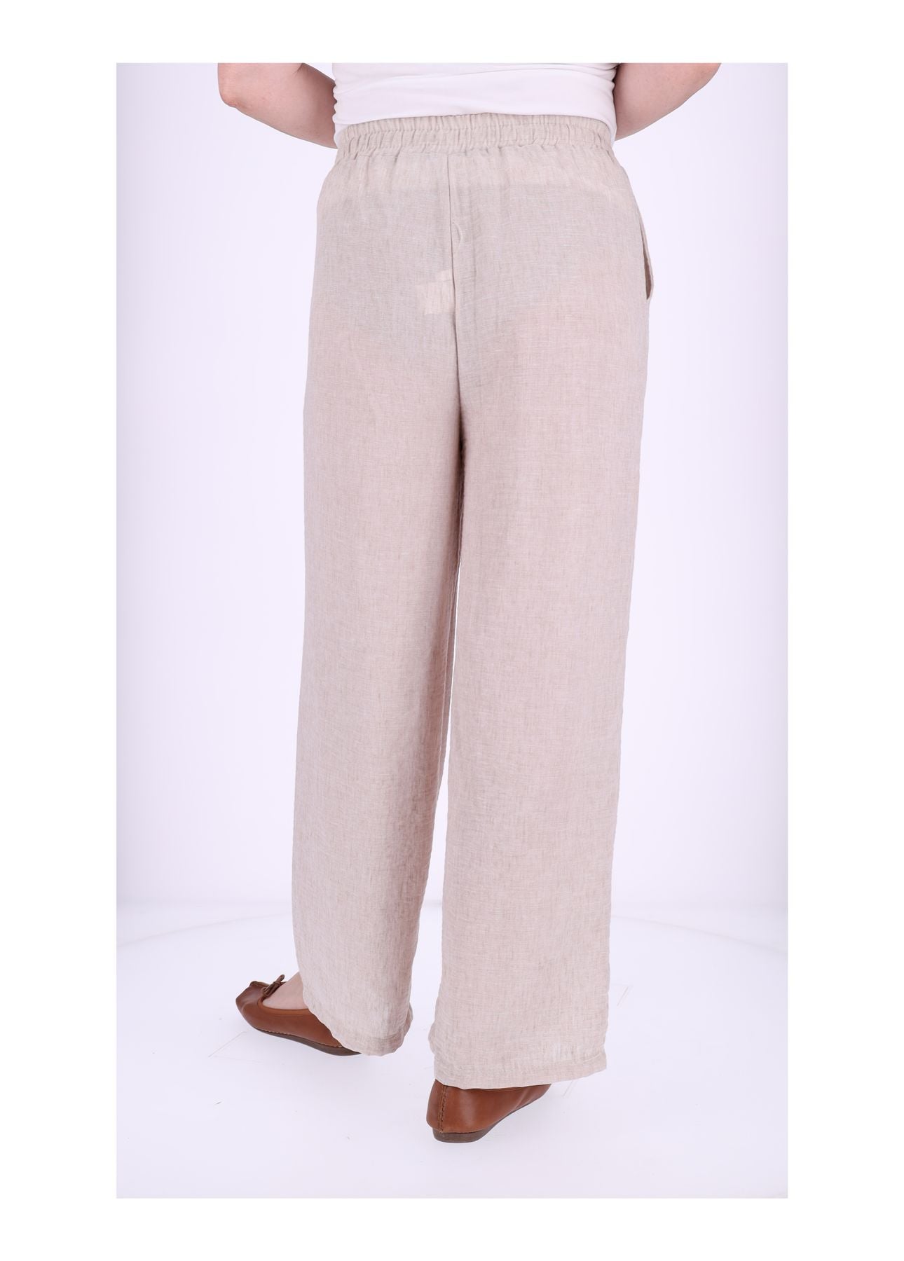 Schlupfhose Damen Leinenoptik Melange