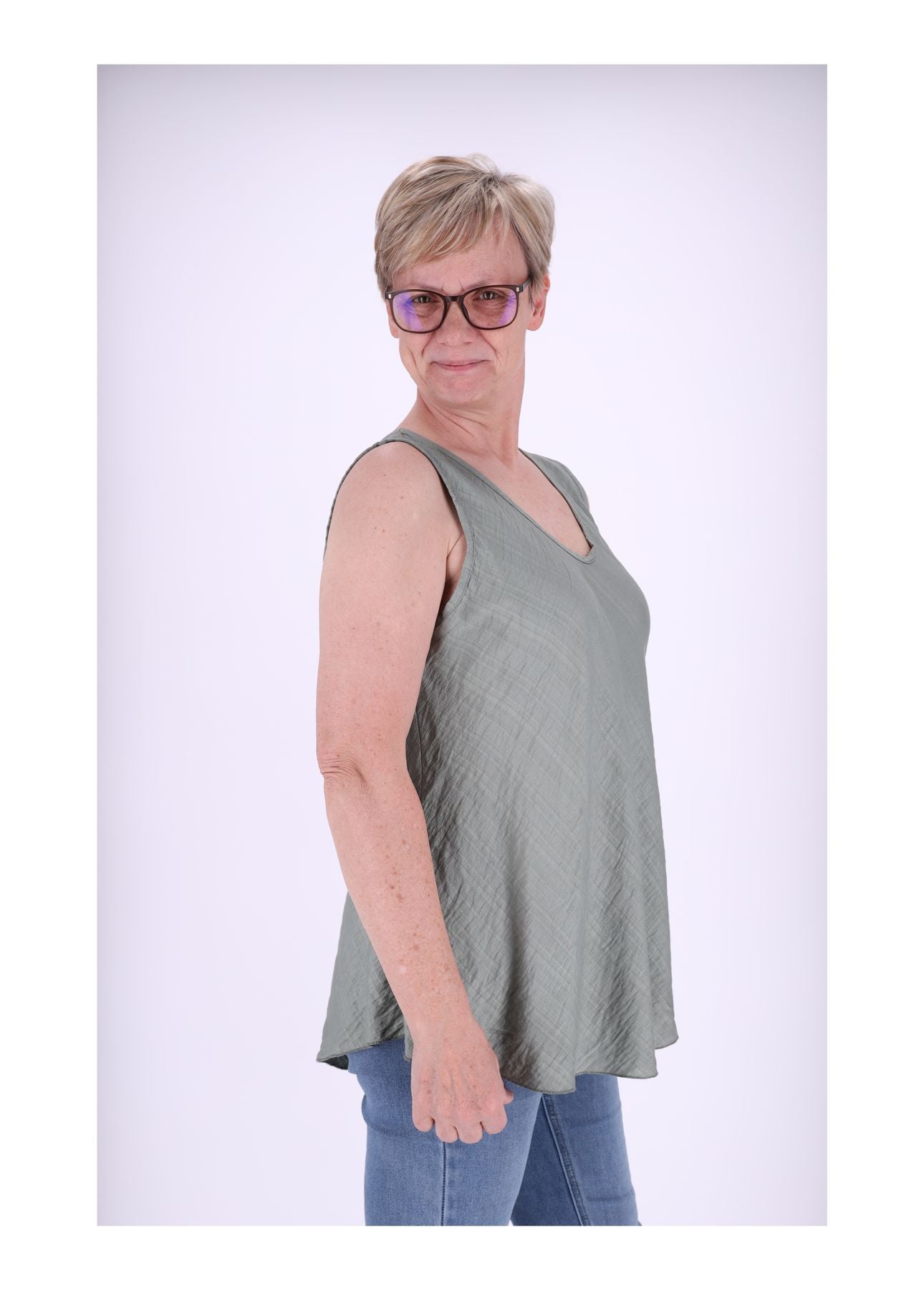 Top Damen Struktur Viskose
