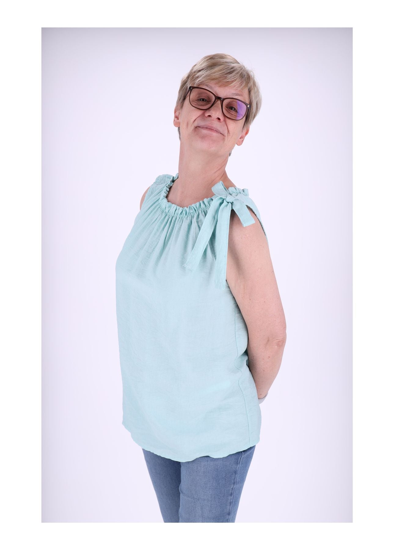 Damen Top Schleife