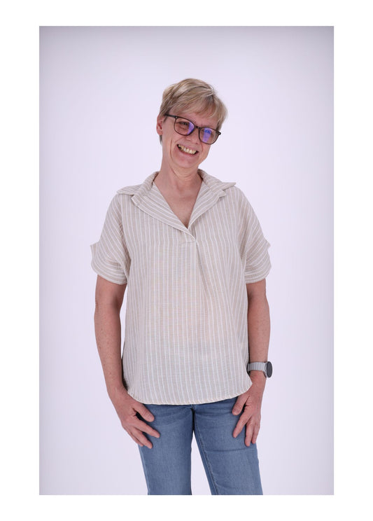 Poloshirt Damen Leinenoptik