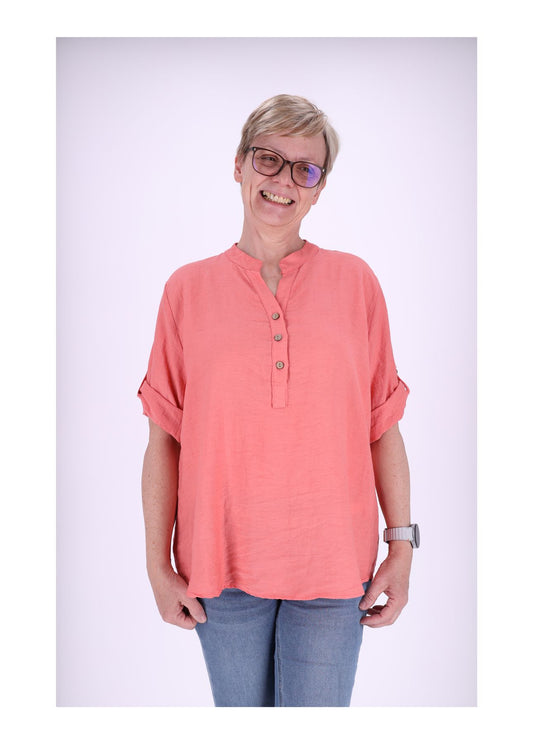 Blusenshirt Kurzarm Krempelarm