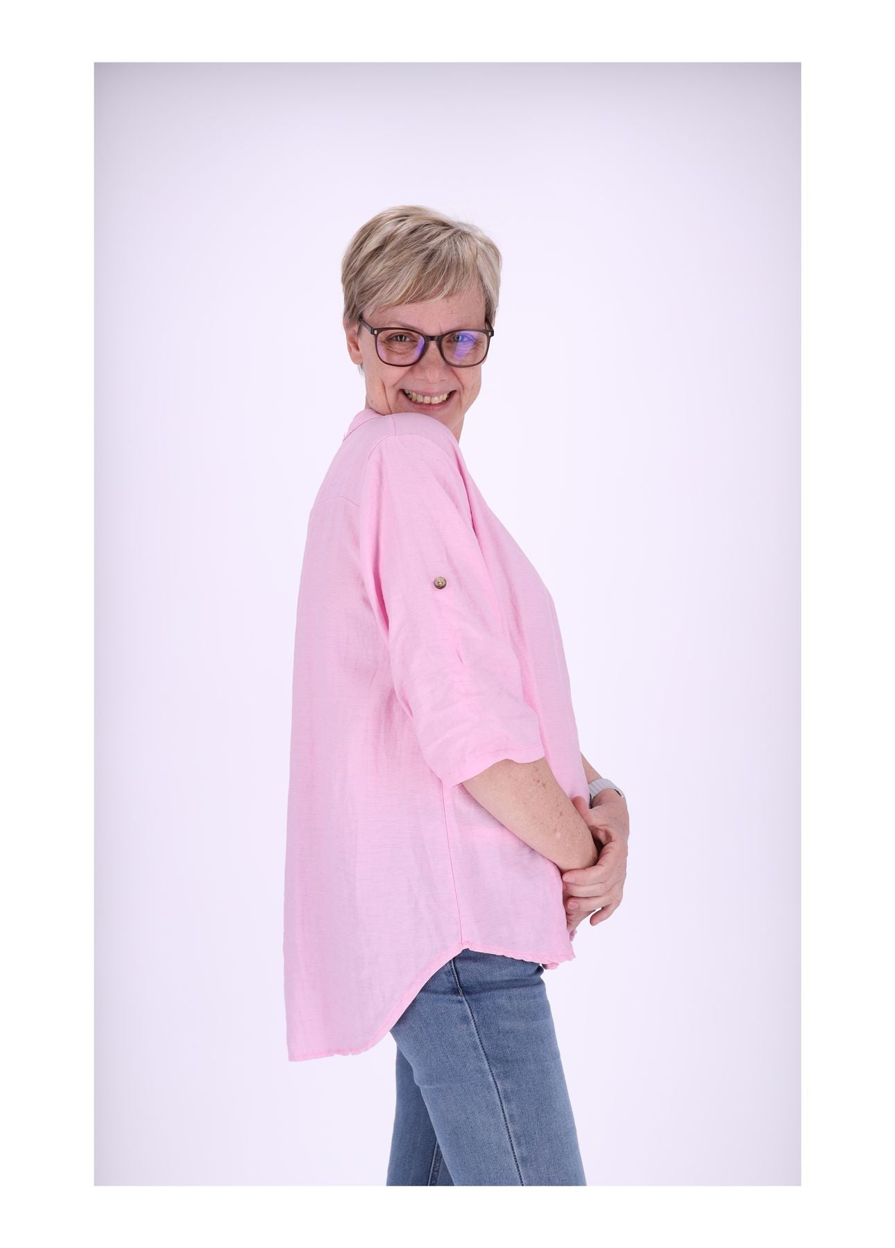 Blusenshirt Kurzarm Krempelarm