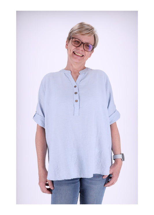 Blusenshirt Kurzarm Krempelarm
