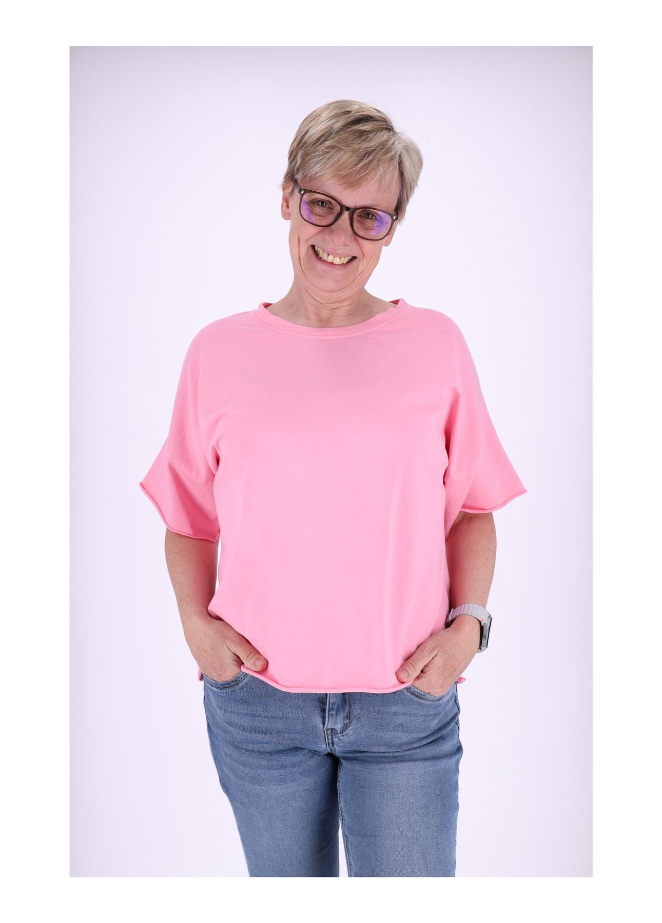 T-Shirt Damen Sweatoptik