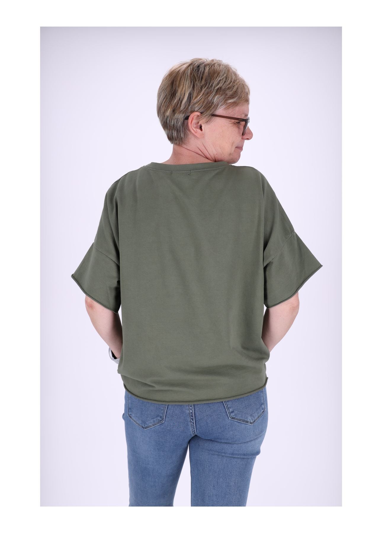 T-Shirt Damen Sweatoptik