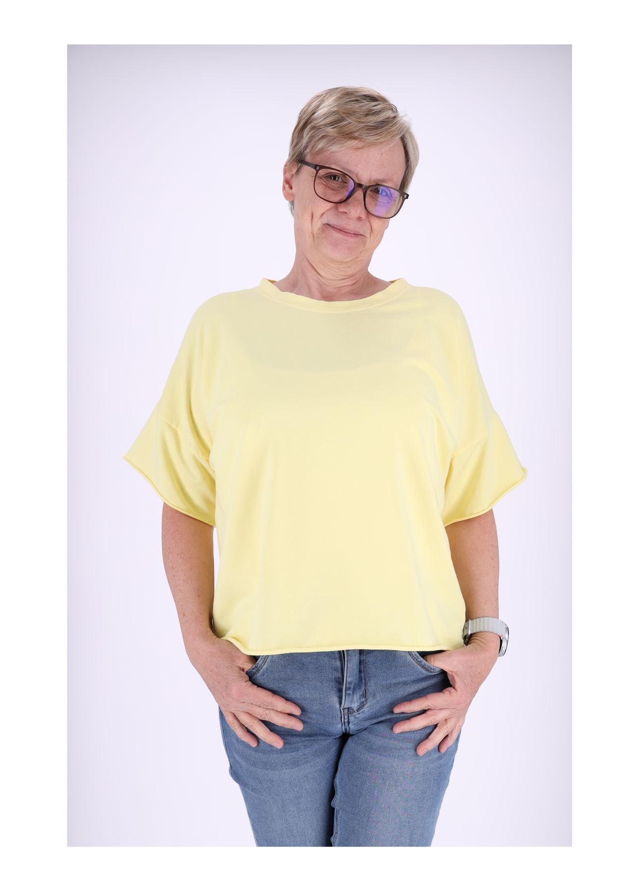 T-Shirt Damen Sweatoptik
