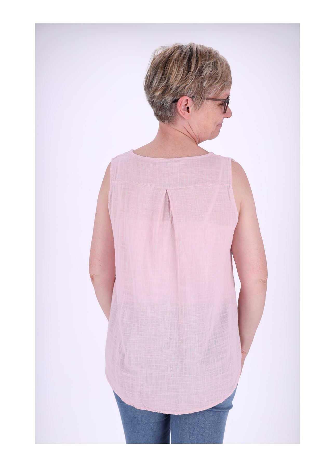 Top Damen breite Träger mit Knopf