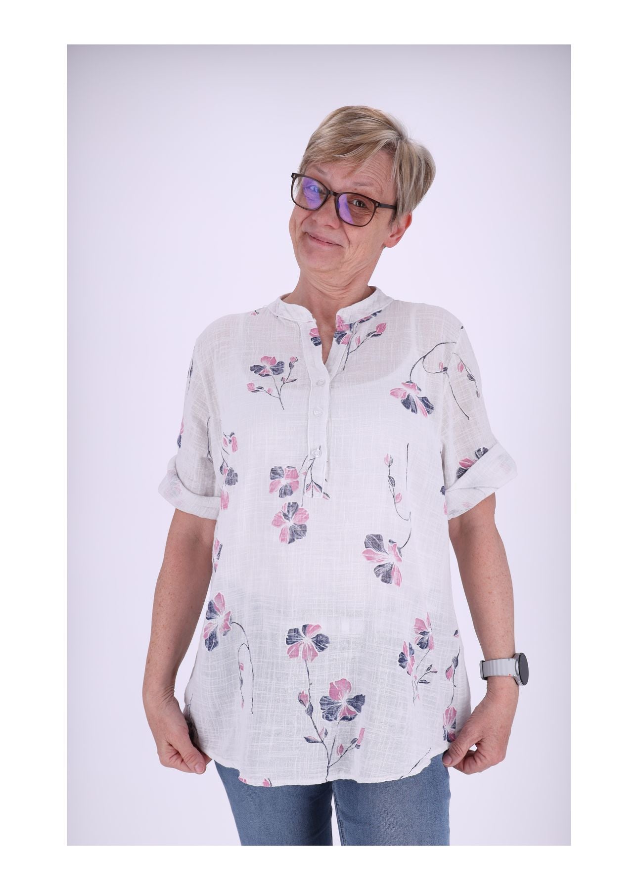 Damen Blusenshirt 1/2 Arm mit Print