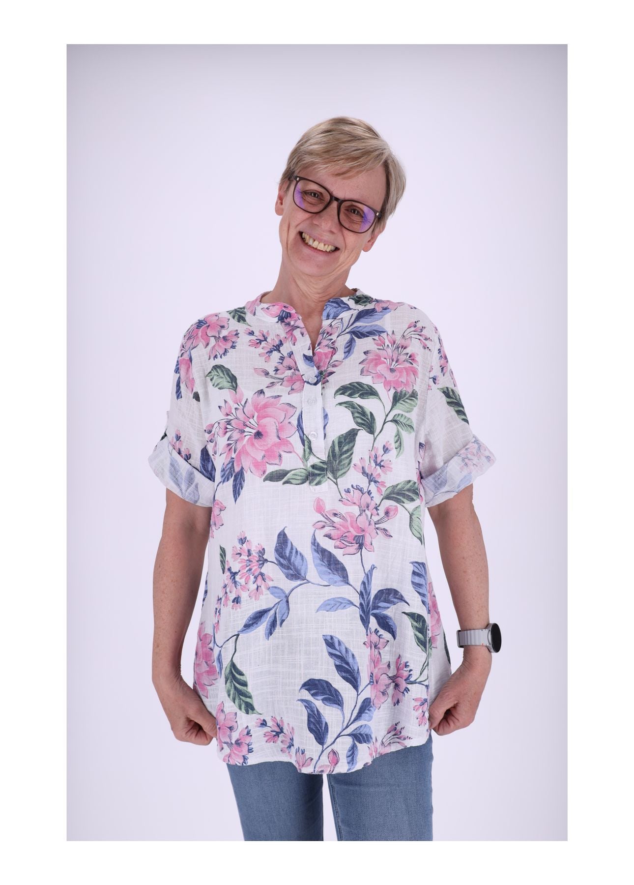 Damen Blusenshirt 1/2 Arm mit Print