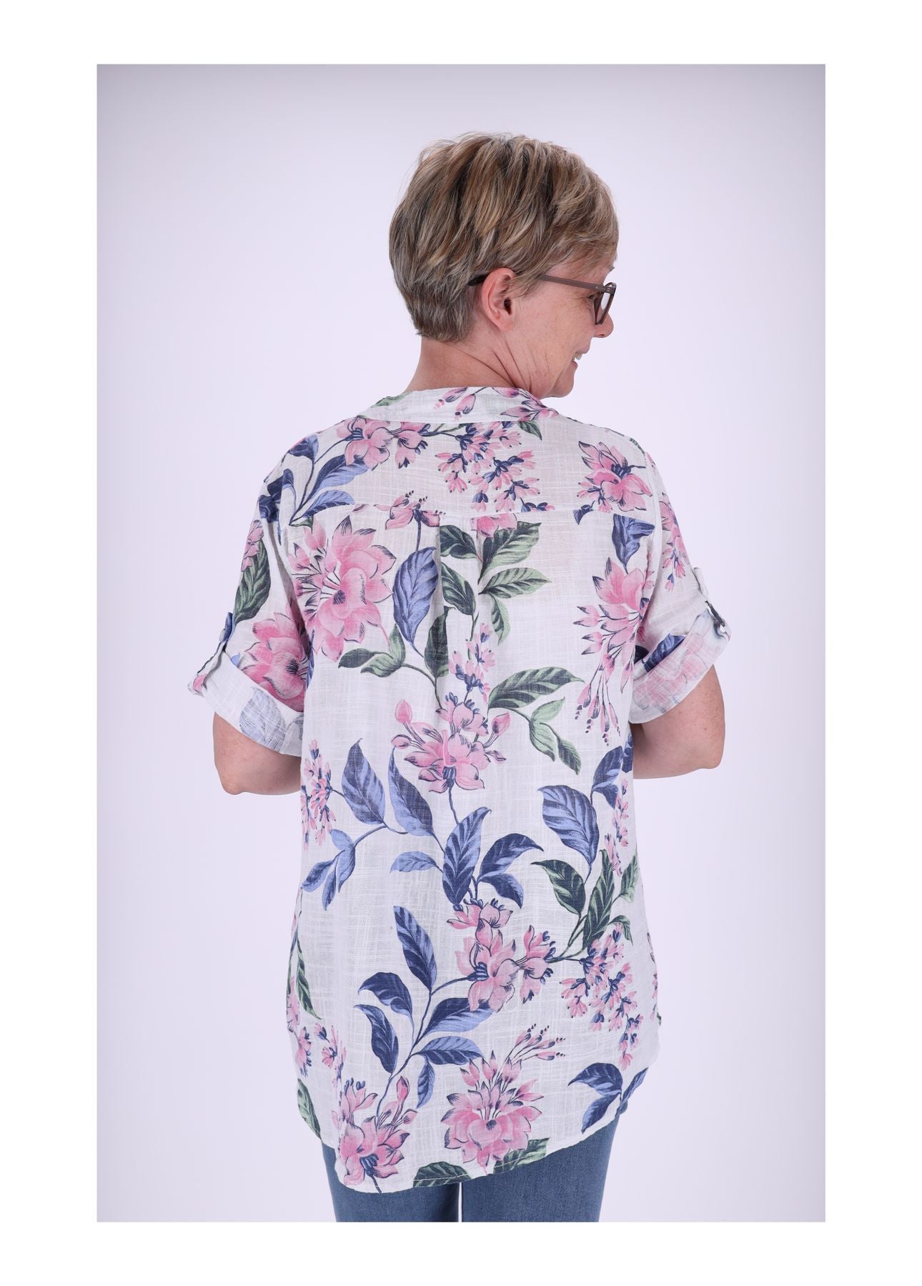 Damen Blusenshirt 1/2 Arm mit Print