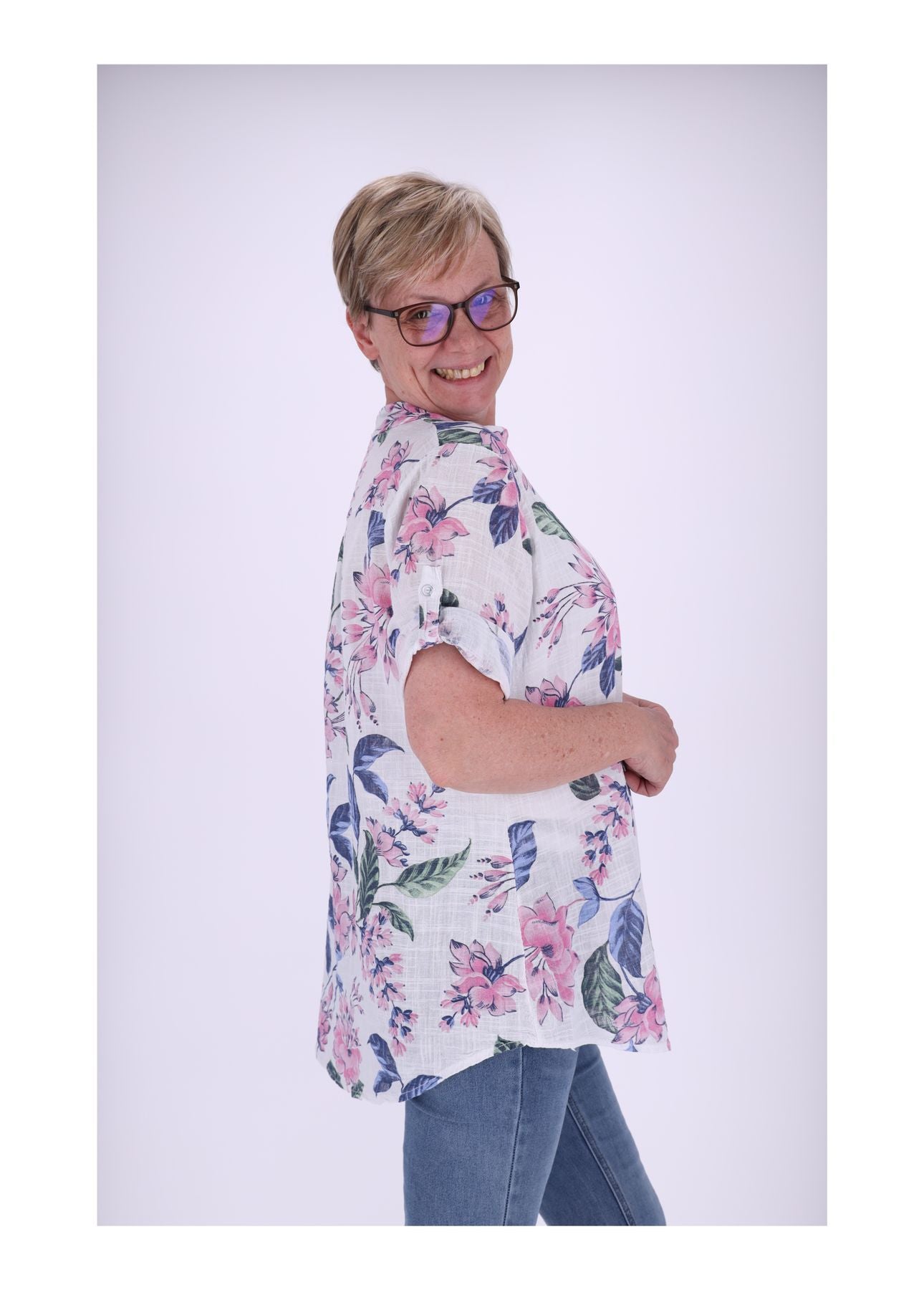 Damen Blusenshirt 1/2 Arm mit Print