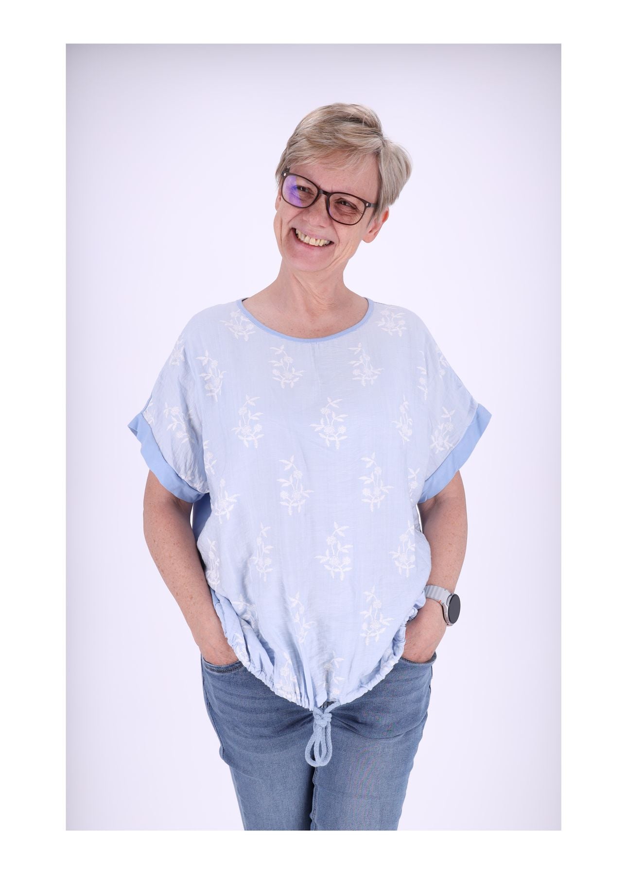 T-Shirt Damen Print kleine Blumen