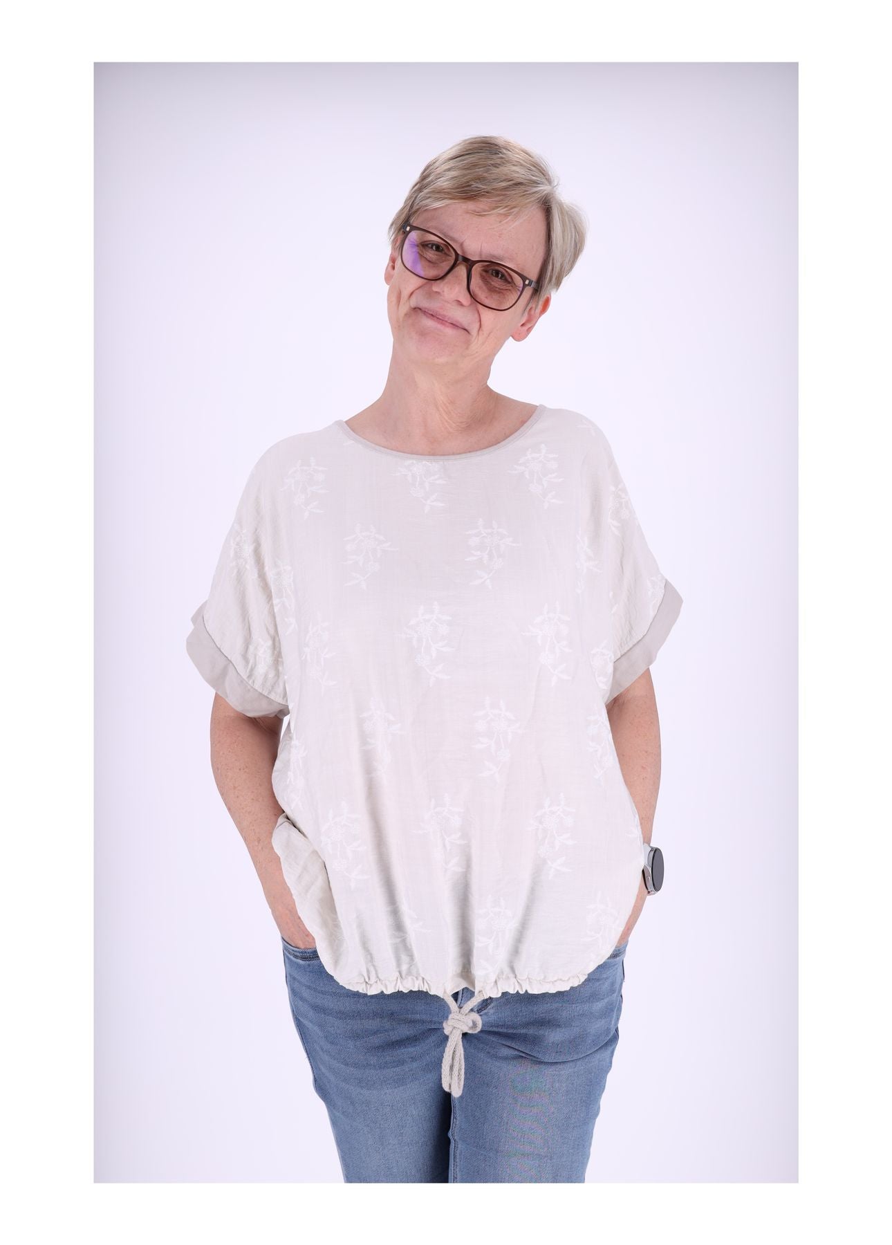 T-Shirt Damen Print kleine Blumen