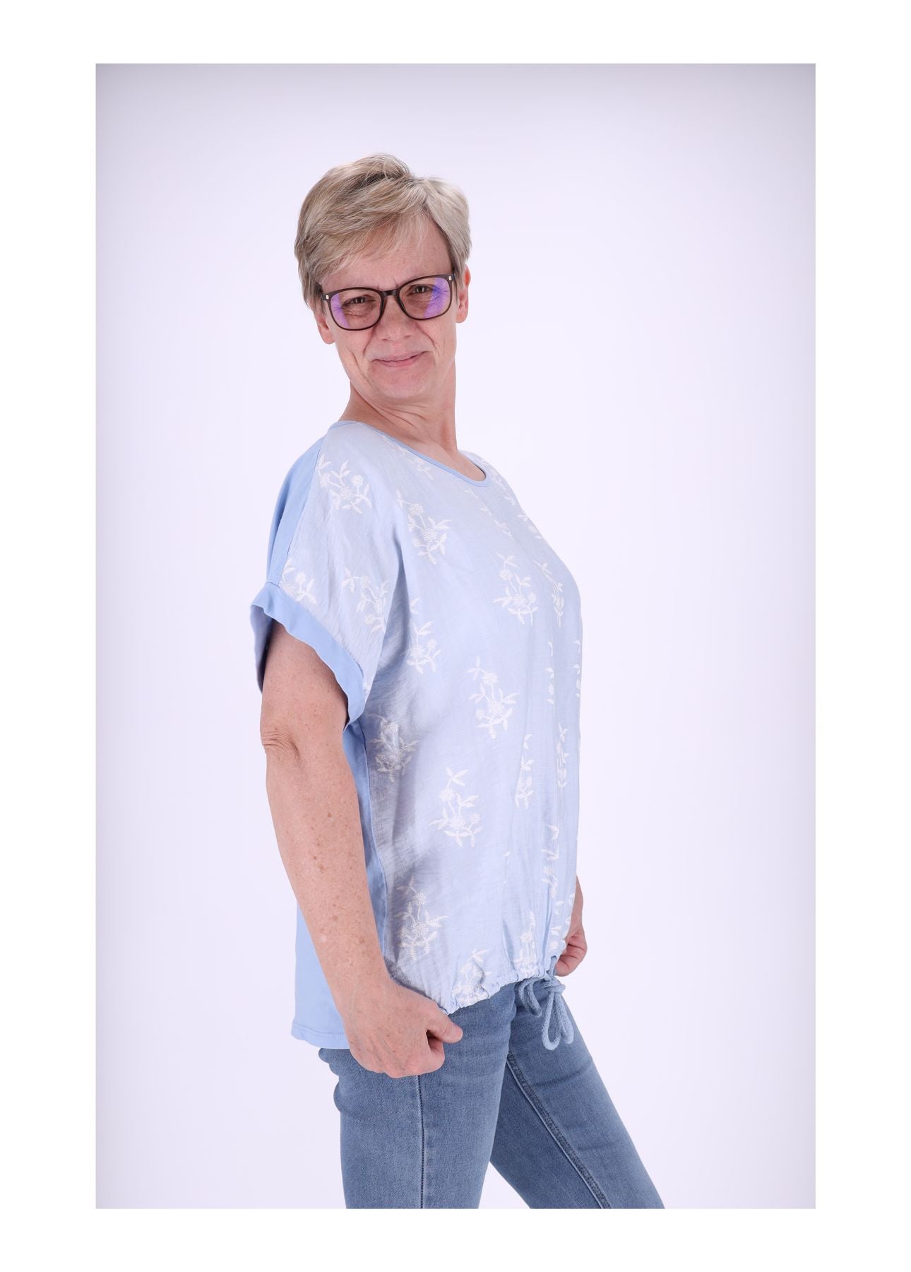 T-Shirt Damen Print kleine Blumen