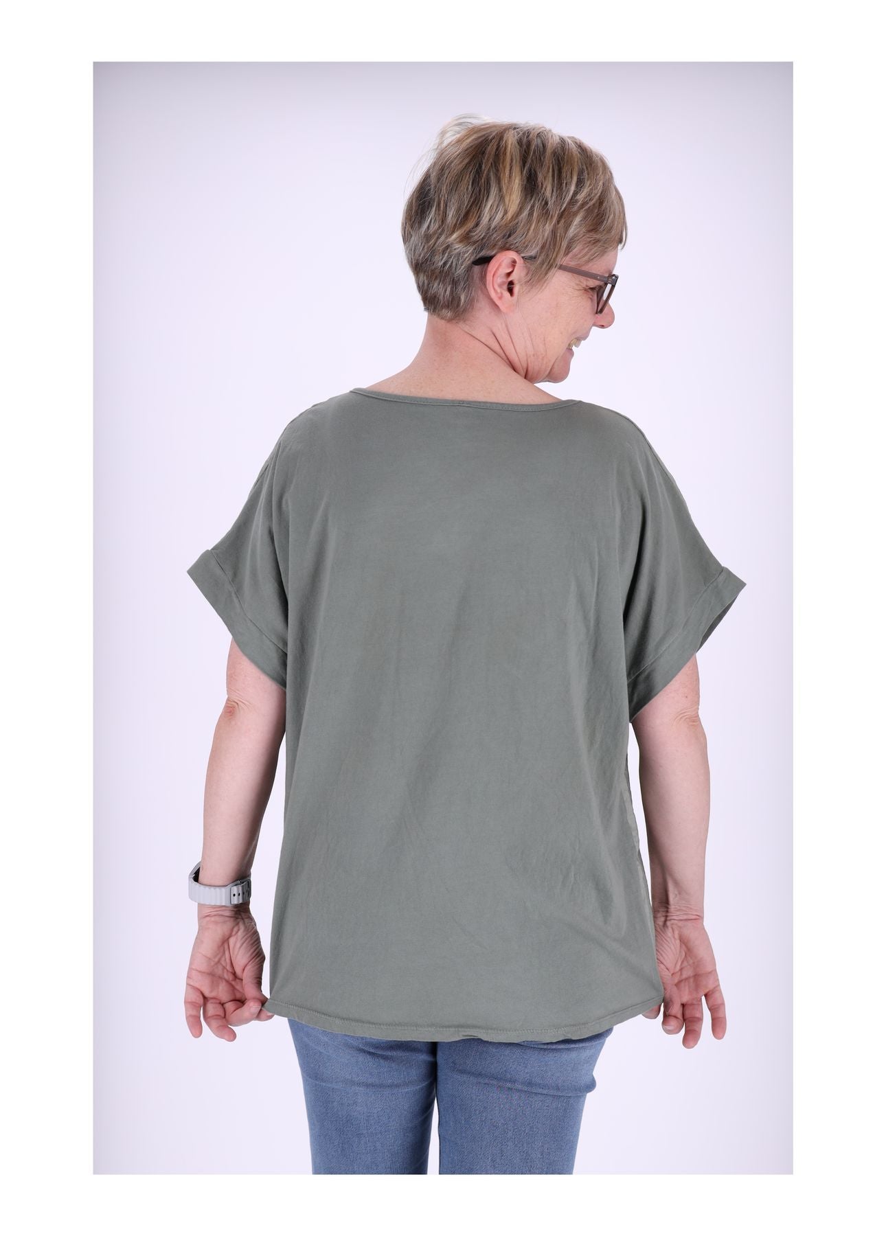 T-Shirt Damen Print große Blumen