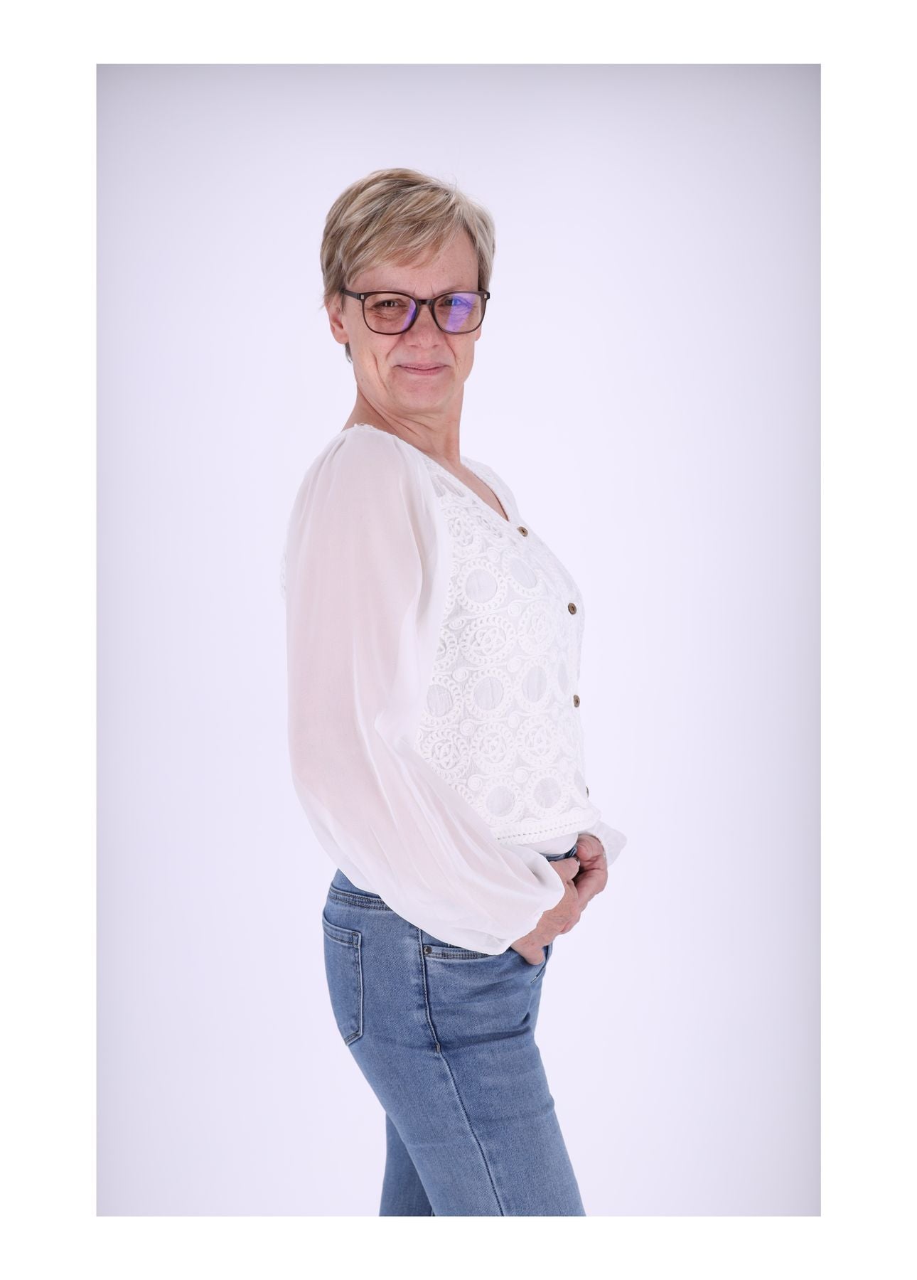 Häkel Blusenjacke Damen Satinarm