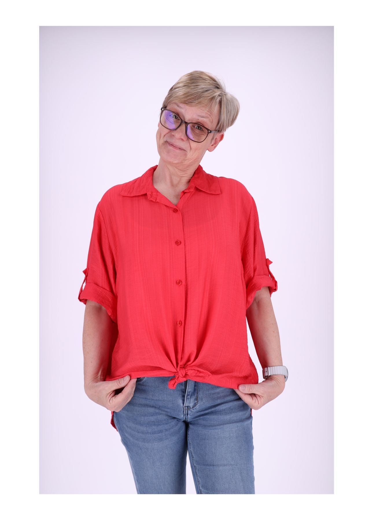 Bluse Kurzarm Struktur