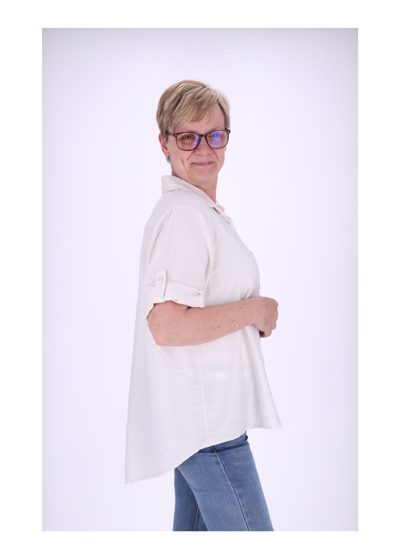 Bluse Kurzarm Struktur