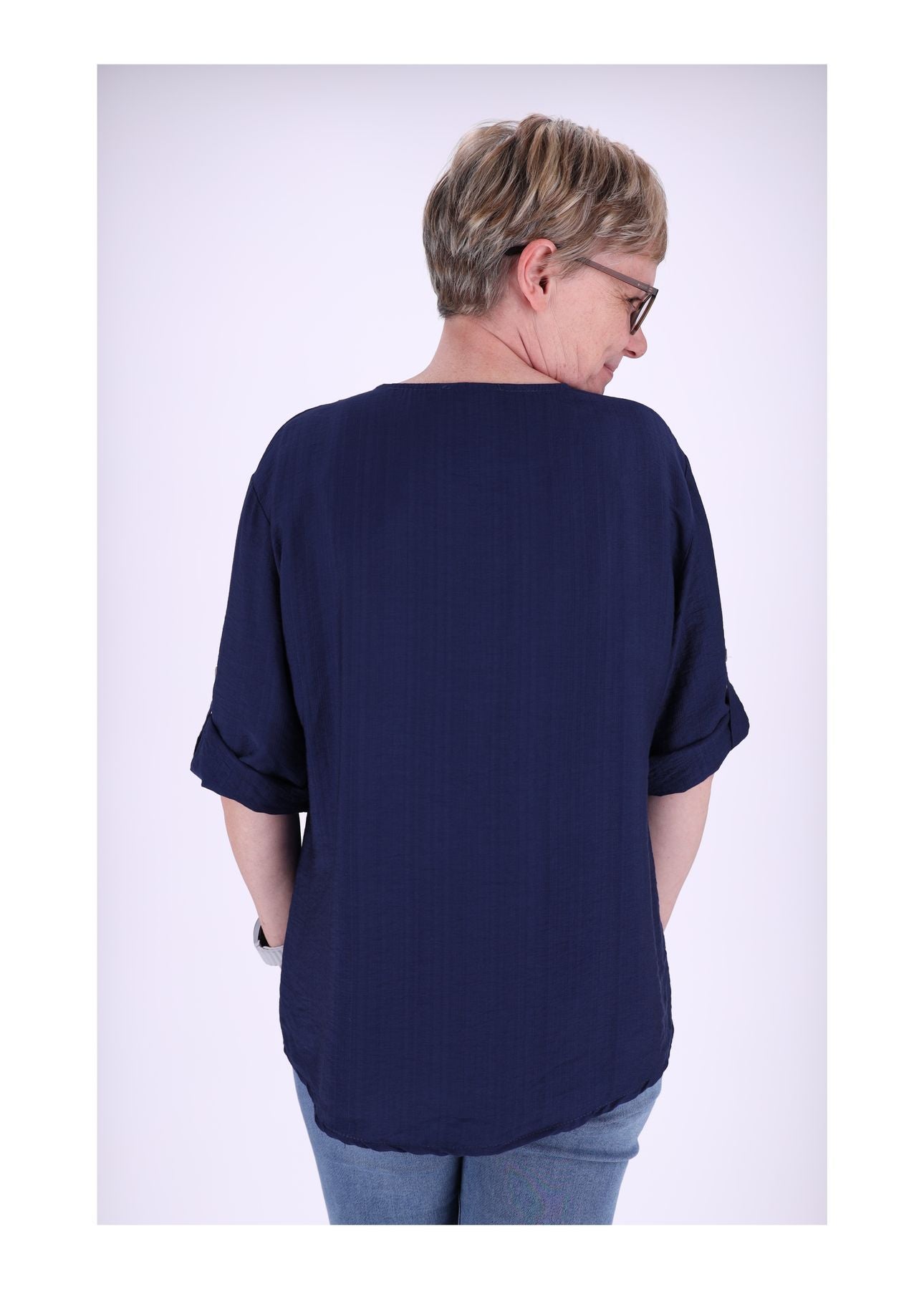 1/2 Arm Shirt Damen Krempelarm