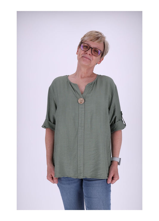 1/2 Arm Shirt Damen Krempelarm