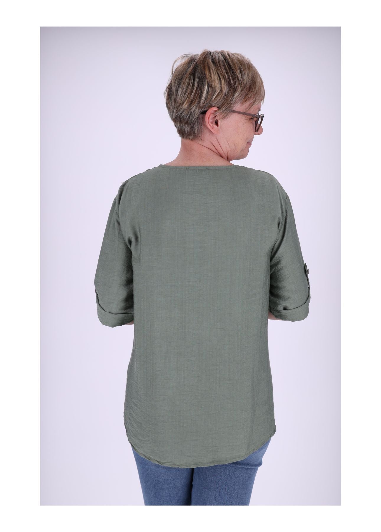 1/2 Arm Shirt Damen Krempelarm