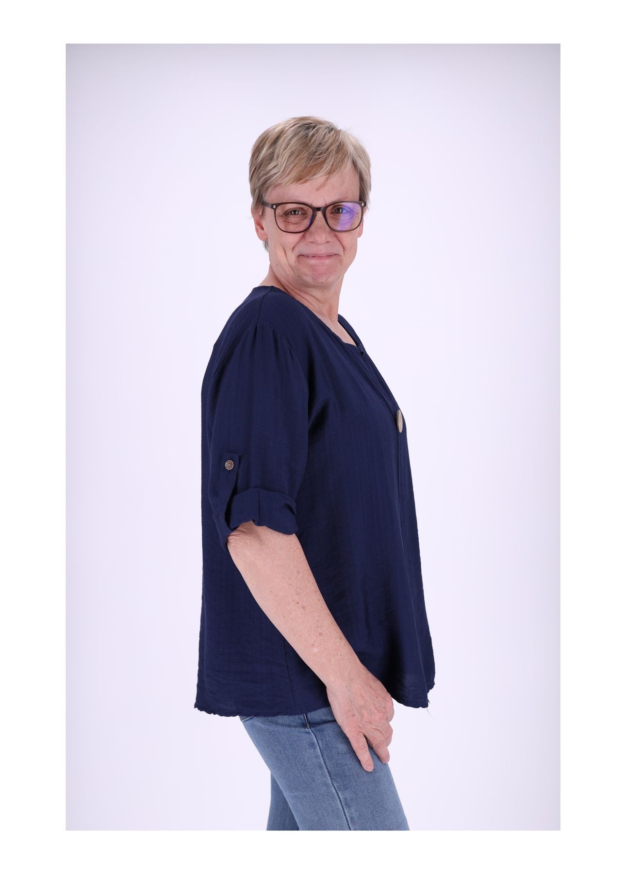 1/2 Arm Shirt Damen Krempelarm