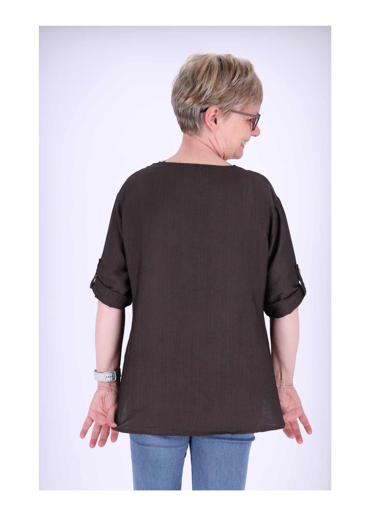 1/2 Arm Shirt Damen Krempelarm